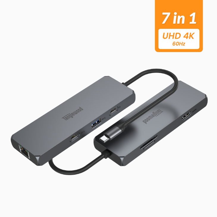 탱글우드 에센셜 멀티허브 USB C타입 7in1 (USB 3.0, 5Gbps, PD 100W, UHD 4K 외)